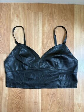 ViVi Black Faux Leather Top